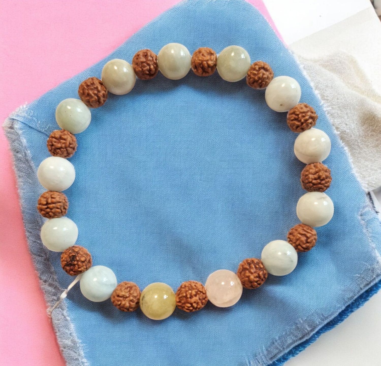 Armband - Beryll und Rudraksha - A Qualität - 8 mm Armband - Beryll und Rudraksha - A Qualität - 8 mm