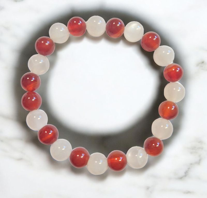 ​​​Armband - Mondstein & Karneol - A & AA Qualität - 8 mm