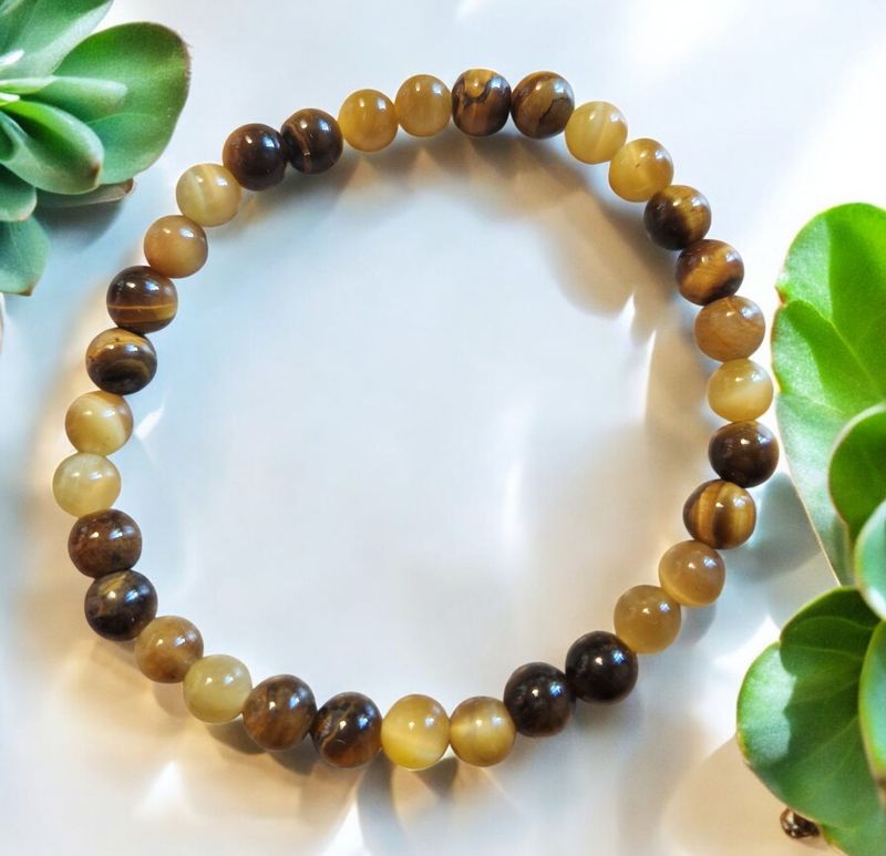 Armband - Tigerauge & goldenes Tigerauge - AA Qualität