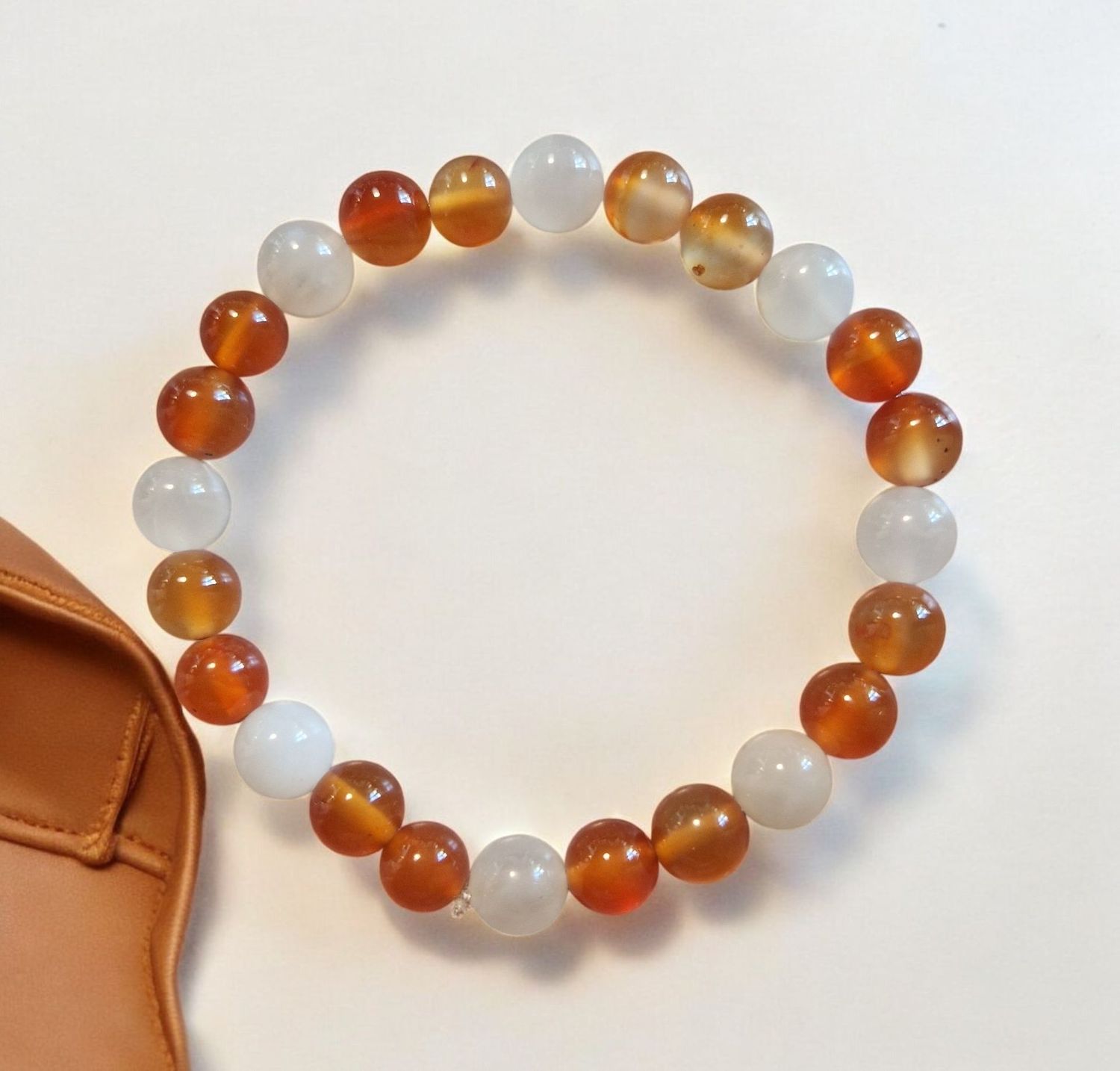 Armband - Karneol & Mondstein - A & AA Qualität - 8 mm