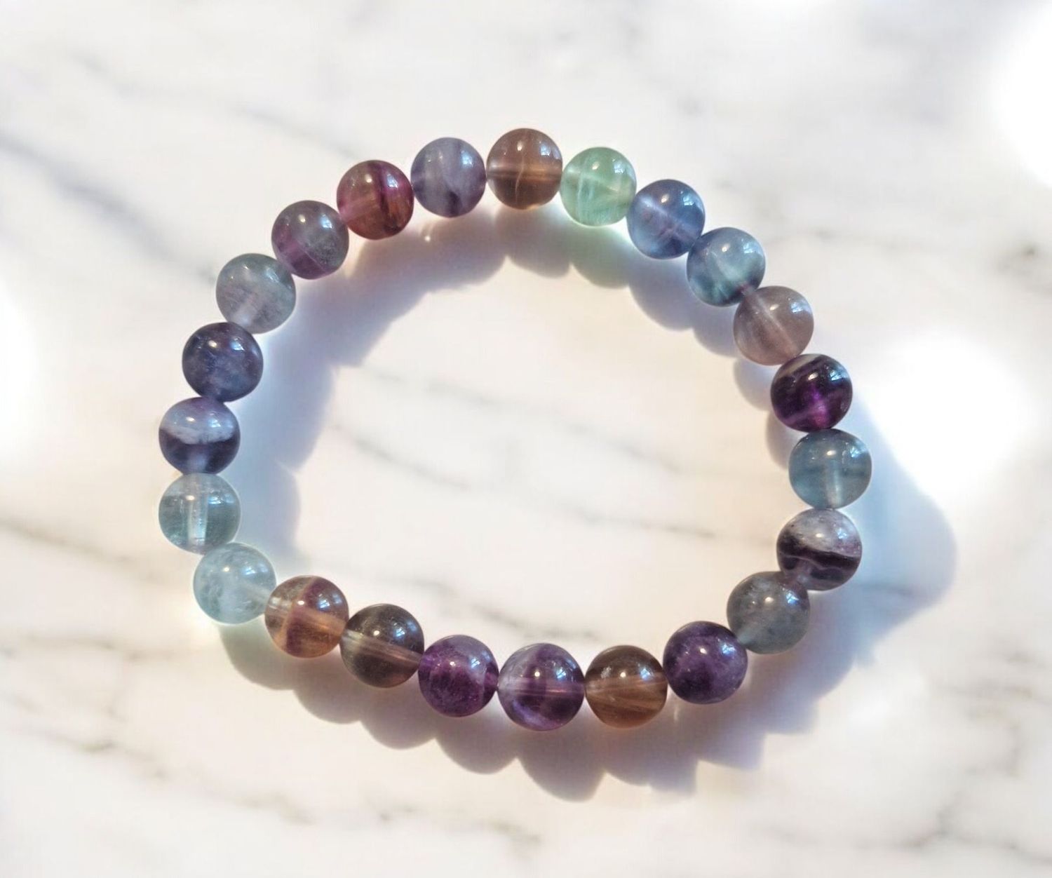 ​Armband - Fluorit Multicolor - AA Qualität - 8 mm