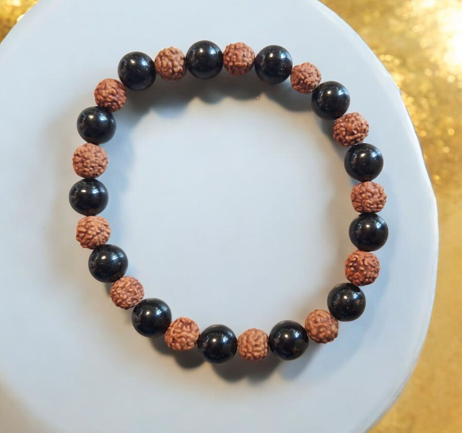 Armband - Turmalin & Rudraksha - A Qualität - 8 mm Armband - Turmalin & Rudraksha - A Qualität - 8 mm