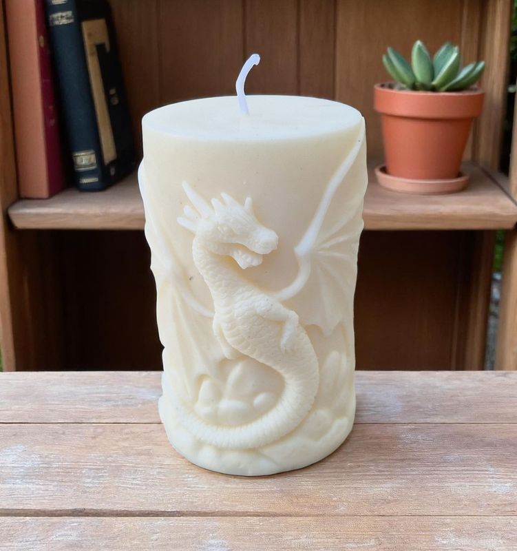 Standkerze aus Sojawachs Drache