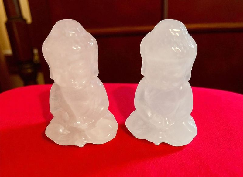 1 Buddha - Rosenquarz - A Qualität - 5 cm