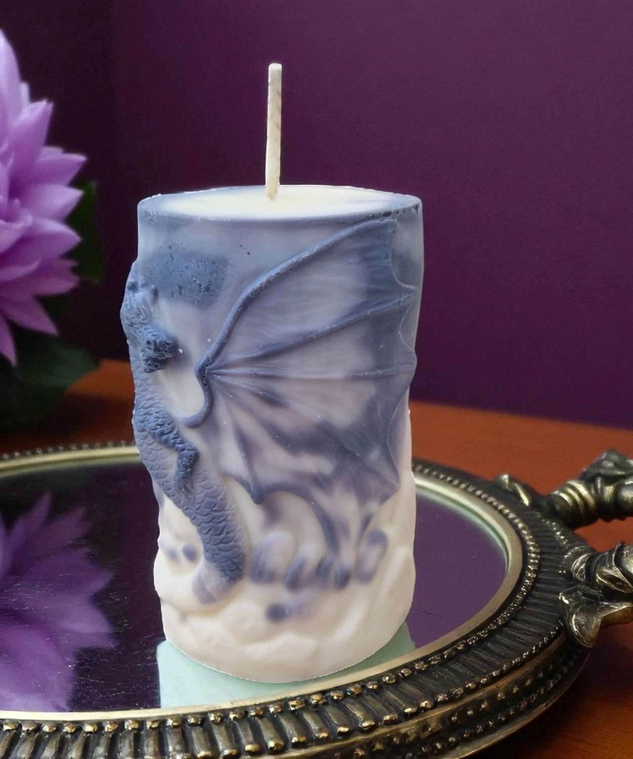 Standkerze aus Sojawachs - Gothic - Drachen Standkerze aus Sojawachs - Gothic - Drachen