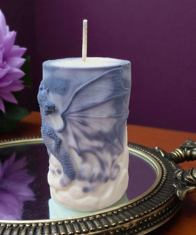 Standkerze aus Sojawachs - Gothic - Drachen