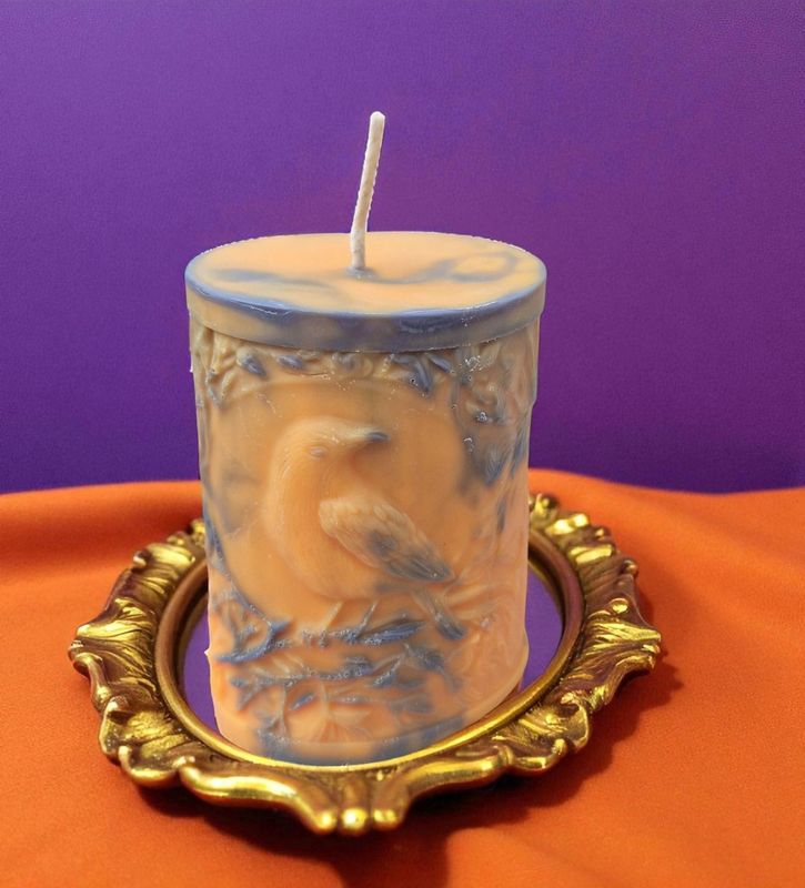 Standkerze aus Sojawachs - Gothic - Rabe