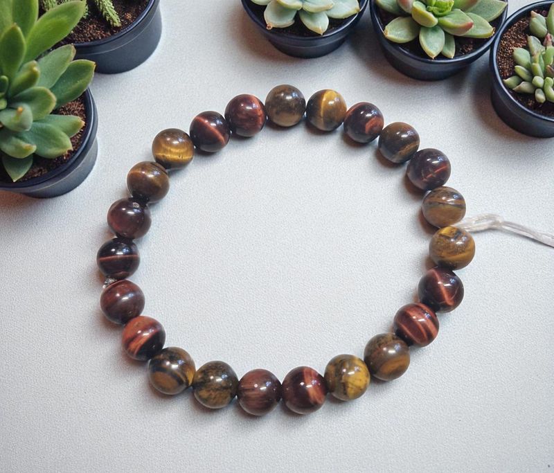 Armband - Tigerauge & Tigerauge rot - A Qualität - 8 mm