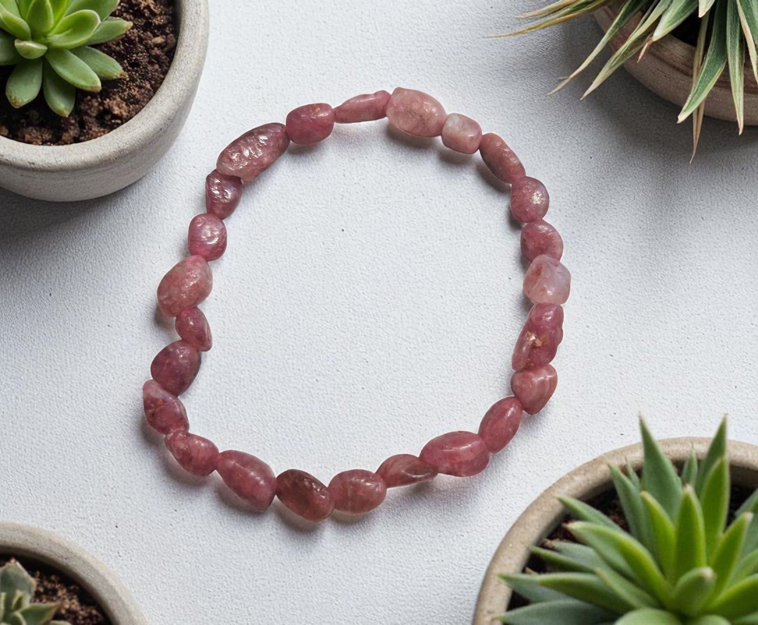 Armband - Barock -Turmalin & Rubellit - 6 bis 8 mm Armband - Barock -Turmalin & Rubellit - 6 bis 8 mm