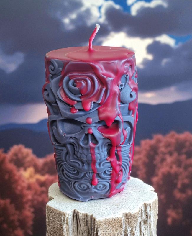 Standkerze aus Sojawachs - Gothic