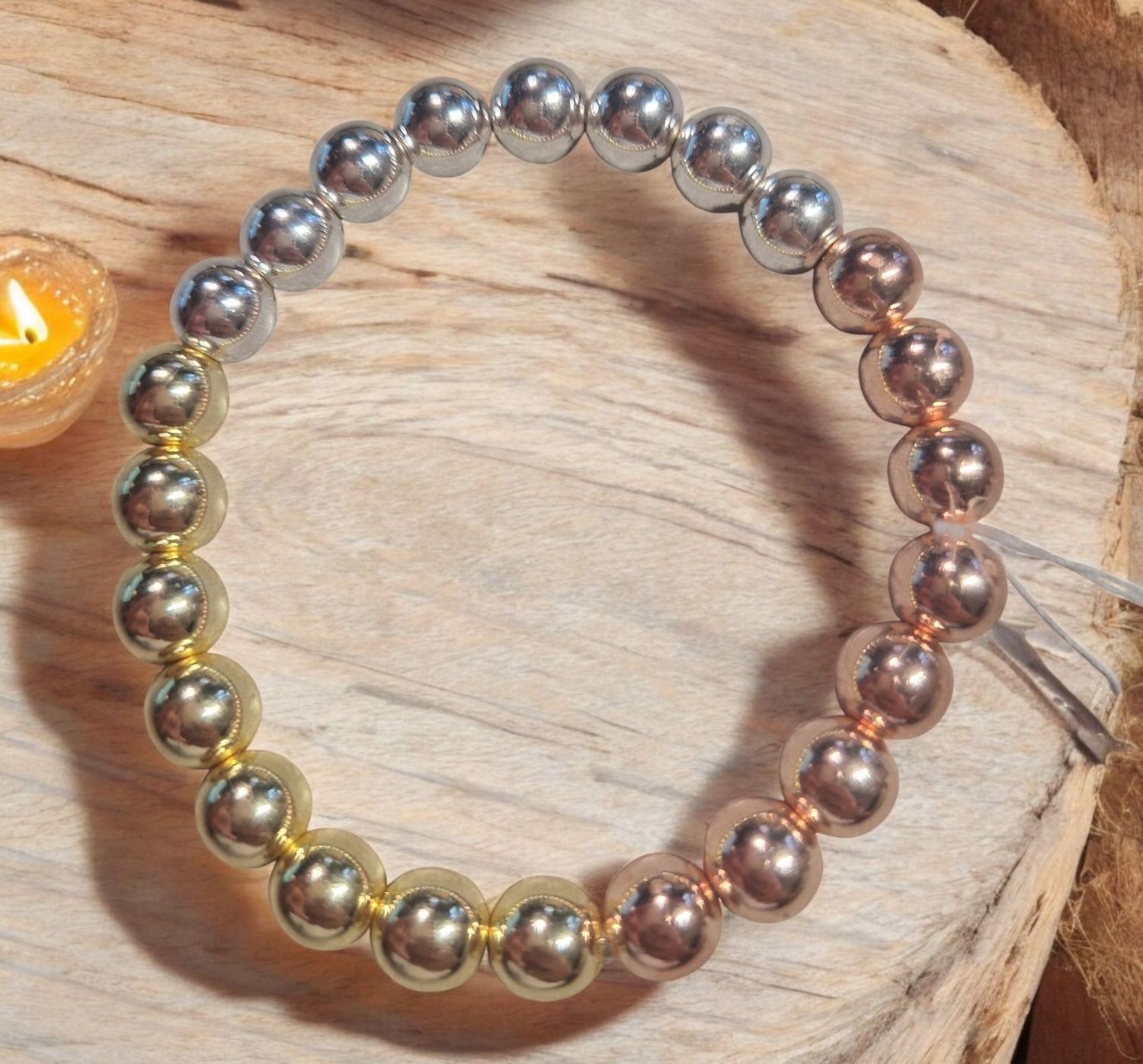 Hämatit in Gold, Silber und Rosegold - 8 mm Hämatit in Gold, Silber und Rosegold - 8 mm