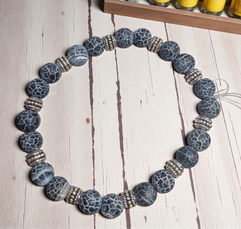 Schwarzer Crash Achat  - 8 mm