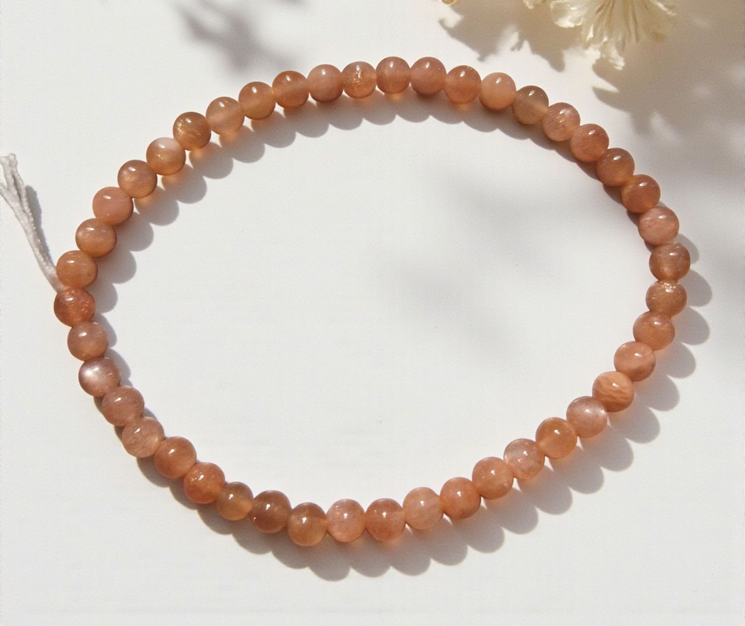 Armband - Mondstein orange - A-Qualität - 4 mm Armband - Mondstein orange - A-Qualität - 4 mm