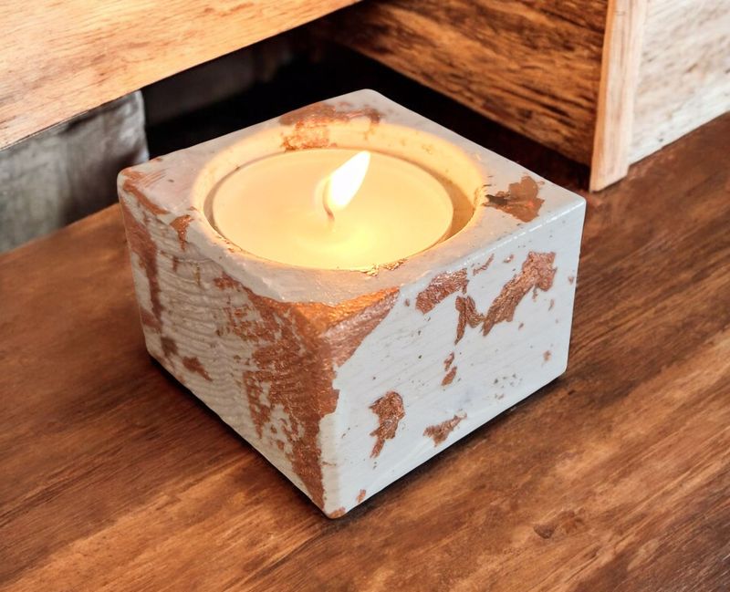 Teelichthalter für 1 Teelicht in weiß