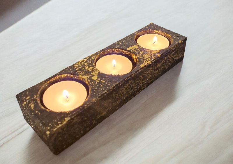 Teelichthalter für 3 Teelichte in schwarz