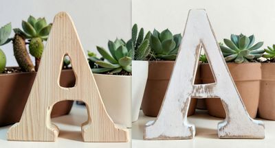 Große Buchstaben aus Echtholz