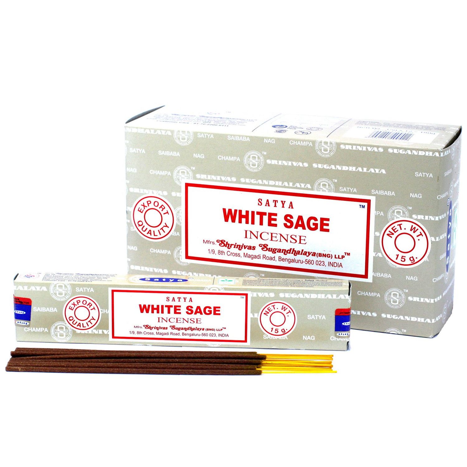 Satya Premium Räucherstäbchen - White Sage/weisser Salbei - 15 g/ca. 15 Stäbchen Satya Premium Räucherstäbchen - White Sage/weisser Salbei - 15 g/ca. 15 Stäbchen