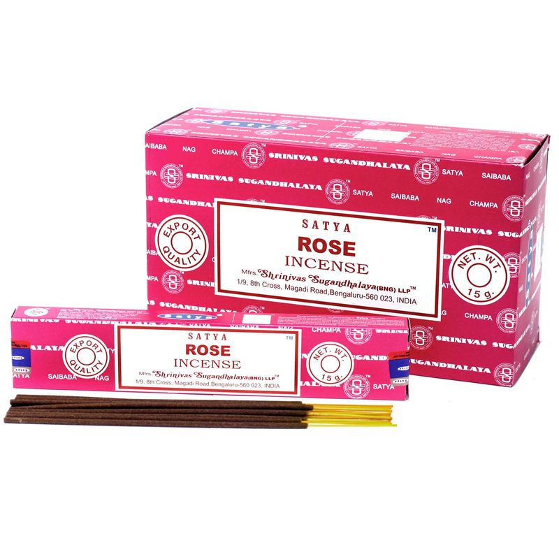 Satya Premium Räucherstäbchen - Rose - 15 g/ca. 15 Stäbchen Satya Premium Räucherstäbchen - Rose - 15 g/ca. 15 Stäbchen