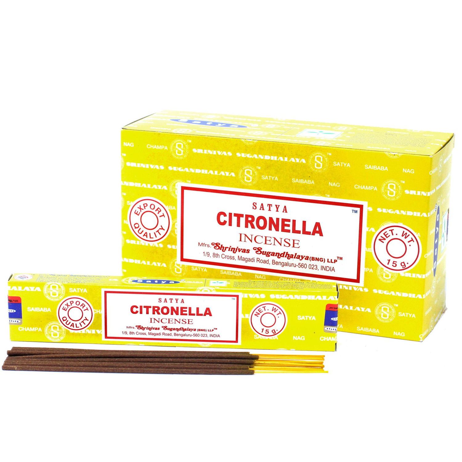 Satya Premium Räucherstäbchen - Citronella - 15 g/ca. 15 Stäbchen Satya Premium Räucherstäbchen - Citronella - 15 g/ca. 15 Stäbchen
