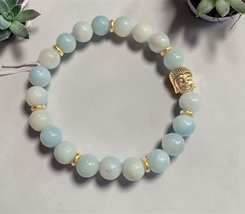 ​Armband - Amazonit Multicolor - A+ Qualität - Buddha - 8 mm