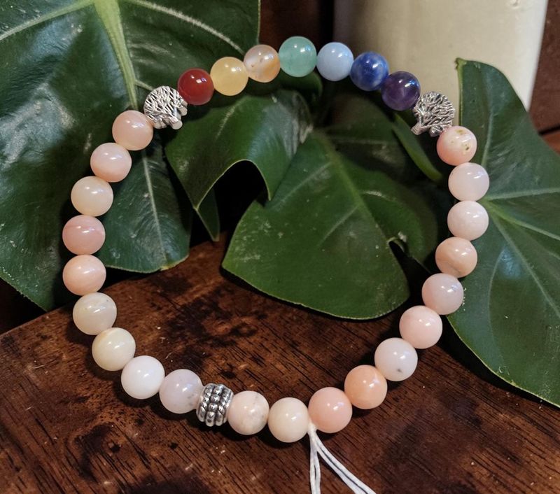 ​​Chakra Armband - Rosenopal - AA Qualität - Baum des Lebens - 6 mm