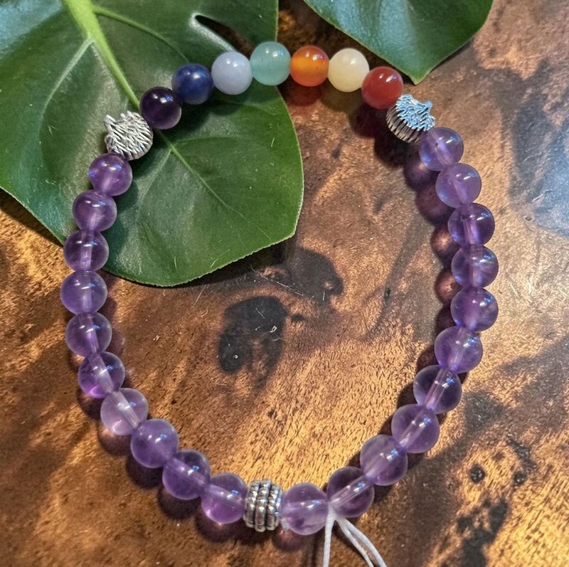 Chakra Armband - Amethyst - AA Qualität - Baum des Lebens - 6 mm