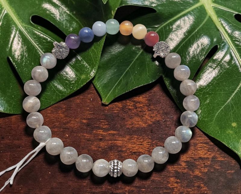 Chakra Armband - Labradorit - A Qualität - Baum des Lebens - 6 mm Chakra Armband - Labradorit - A Qualität - Baum des Lebens - 6 mm