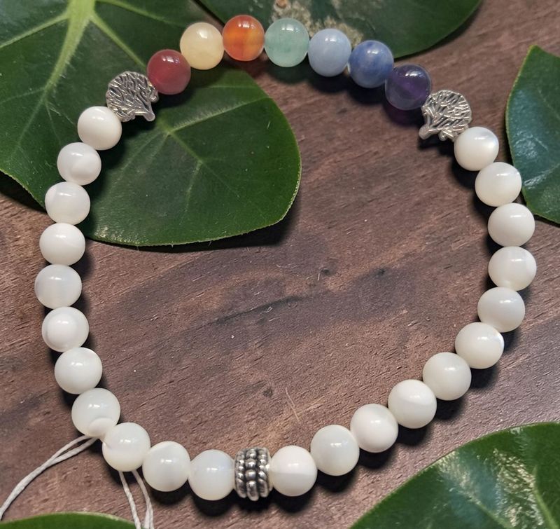 Chakra Armband - Perlmutt - A Qualität - Baum des Lebens - 6 mm