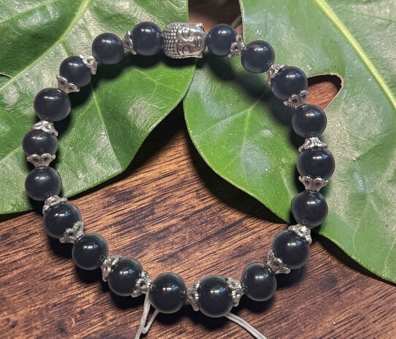 ​Armband - Turmalin - A Qualität - Buddha - 8 mm