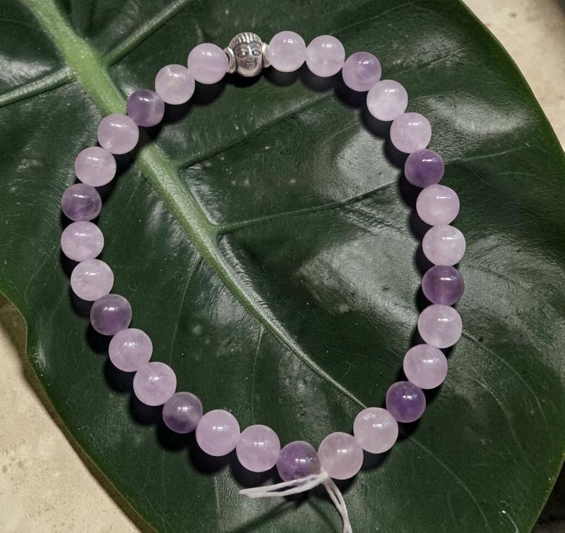 Armband - Amethyst Lavendel & Amethyst - AA Qualität - Buddha - 6 mm