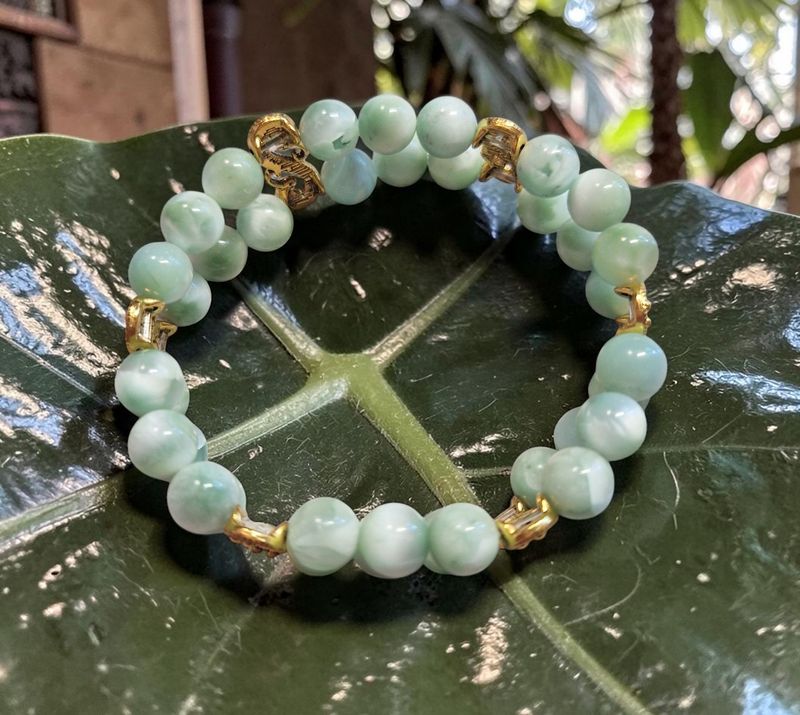 Armband Doppelsträngig - Angelit grün - AB Qualität - 8 mm