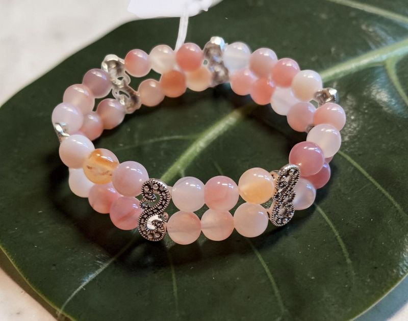Armband Doppelsträngig - Botswanaachat rosa - AA Qualität - 8 mm