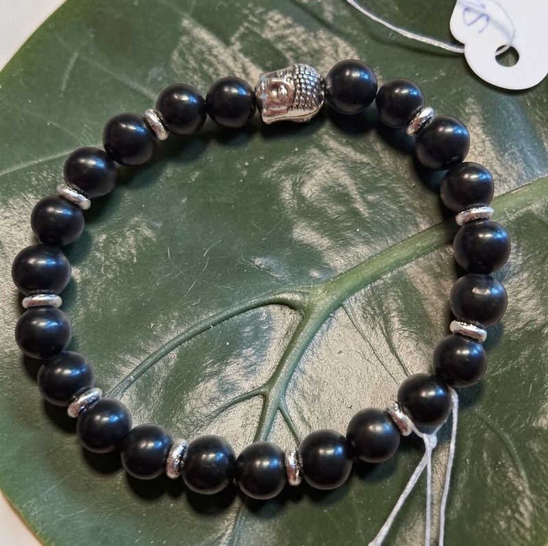 Armband - Shungit - A Qualität - Buddha - 8 mm