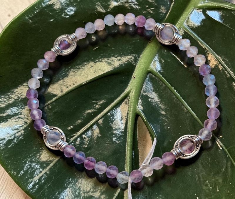 Armband - Fluorith facetiert - AA Qualität - 4 mm