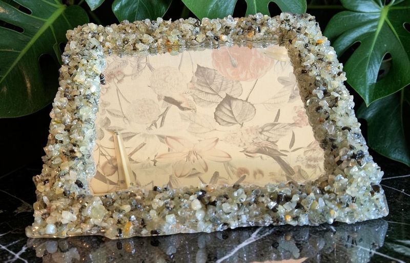 ​Edelsteinspiegel mit Prehnit - 30 x 30 cm