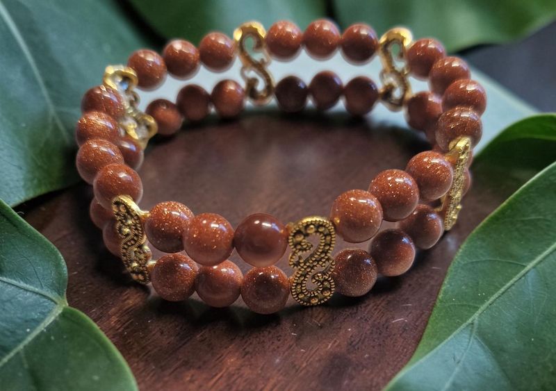 Armband Doppelsträngig - Goldfluß - AB Qualität - 8 mm