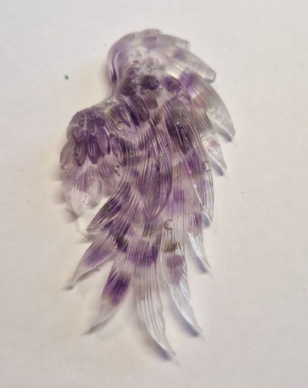 Schutzamulett Engelsflügel - Amethyst - mit 1 m schwarzes Lederband Schutzamulett Engelsflügel - Amethyst - mit 1 m schwarzes Lederband