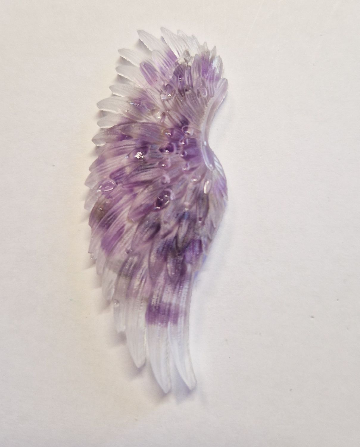 ​​Schutzamulett Engelsflügel - Amethyst - mit 1 m schwarzes Lederband