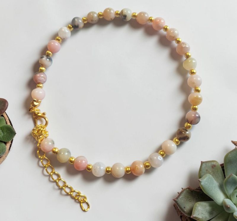 Fußkettchen - Andenopal rosa - AB Qualität