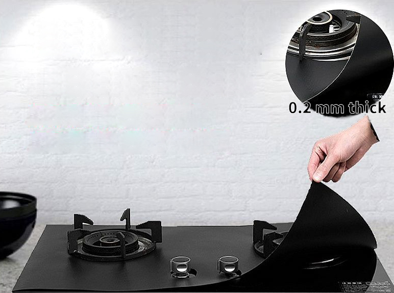 4 PCS Gas Stove Protective Cover (Black)
