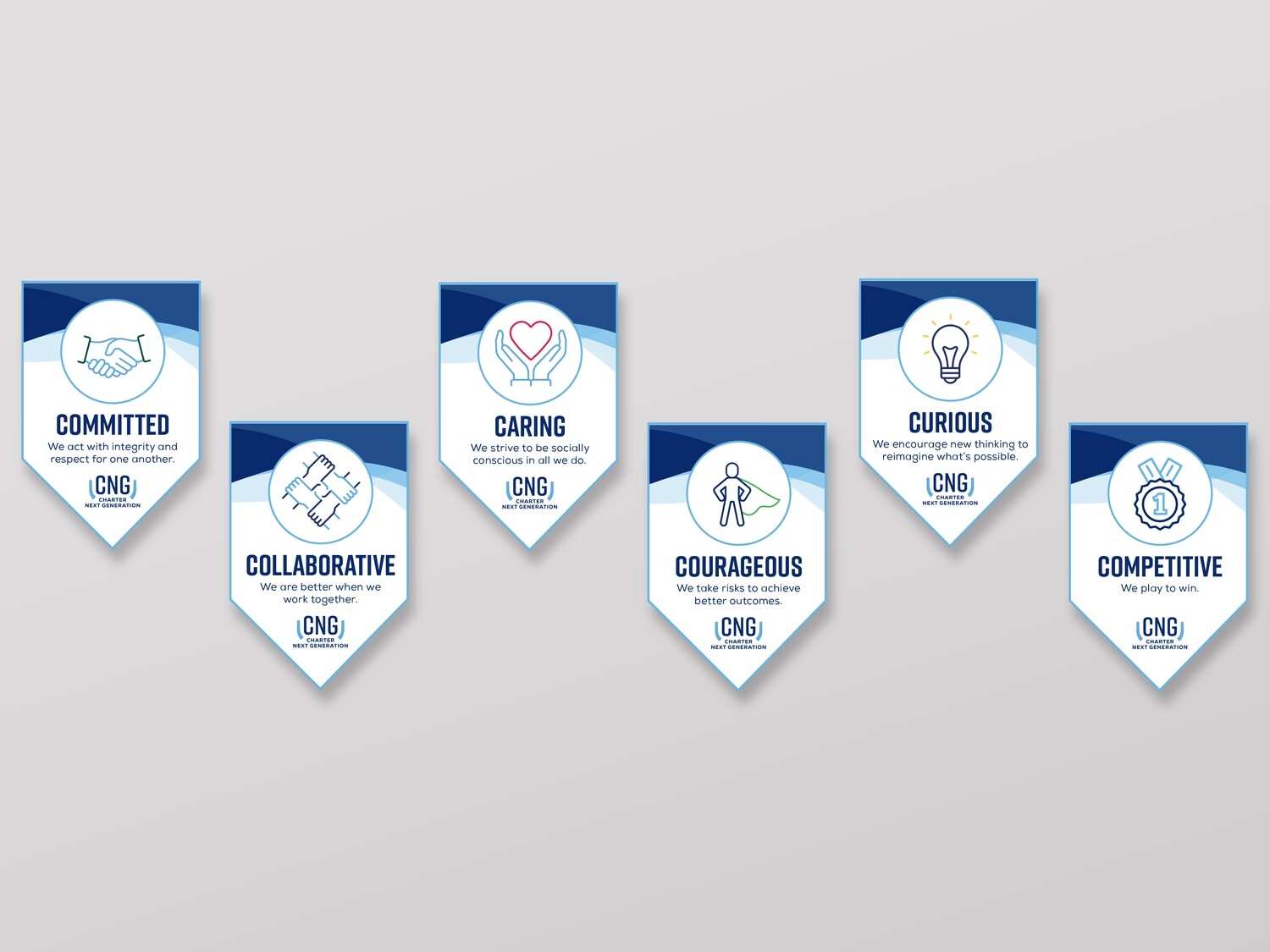 CNG Values Set of Six (6) Championship Banners  (24”x36” each - Double-sided)