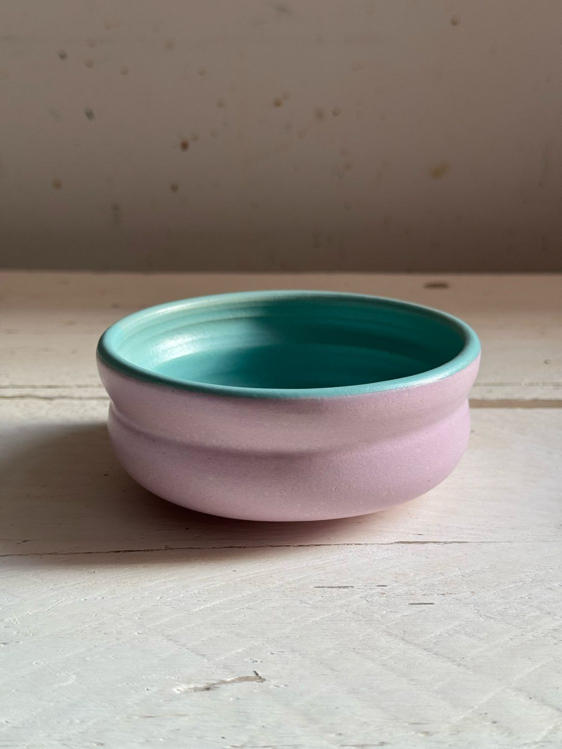 Low Puffed Mint&amp; Violet Bowl