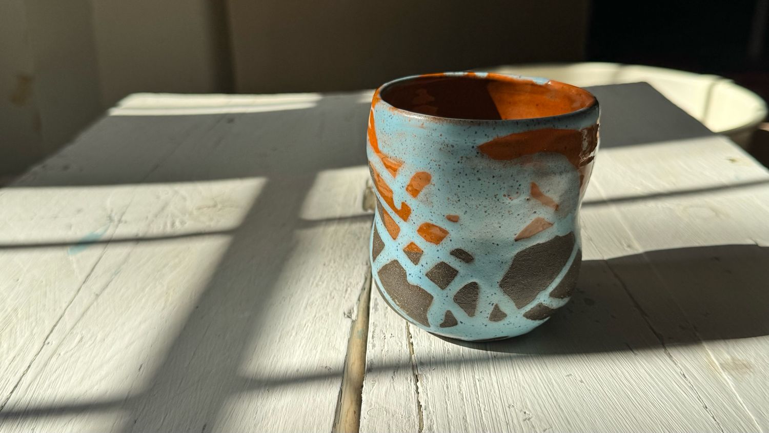 Double-bubble Orange Blue Cup