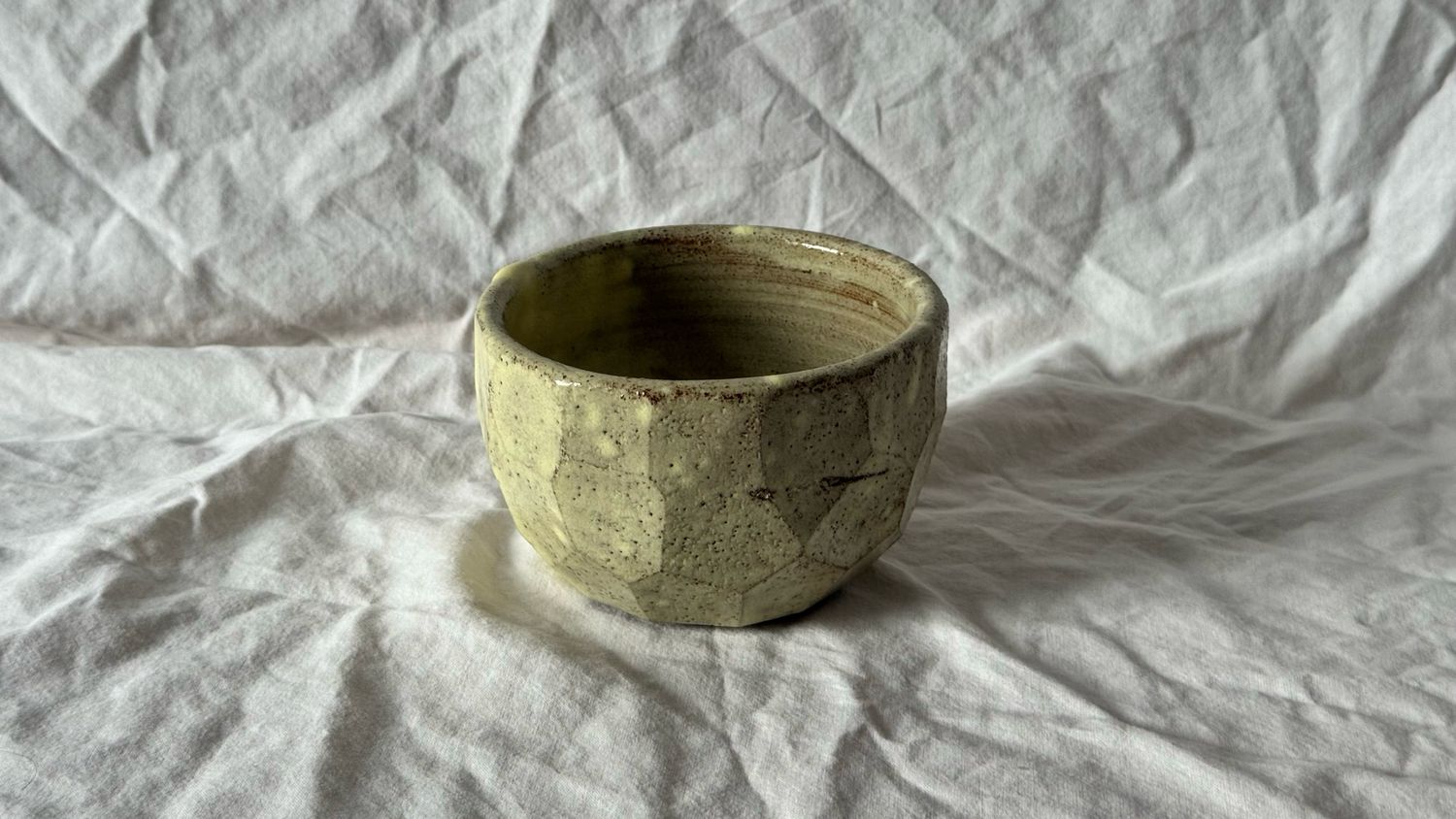 Faceted Black Clay Bowl