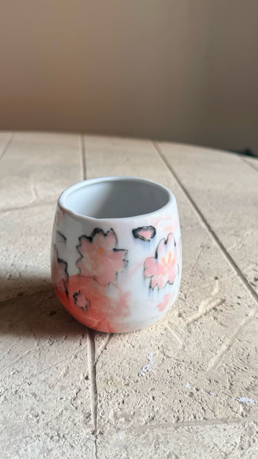 Porcelain Nerikomi cup - Sakura
