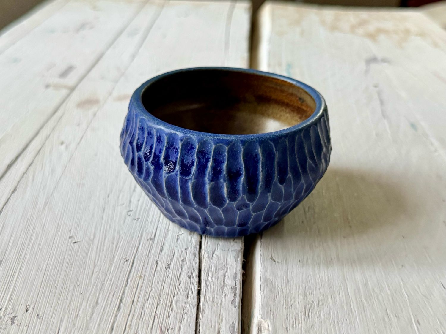 Carved Deep Blue Bowl
