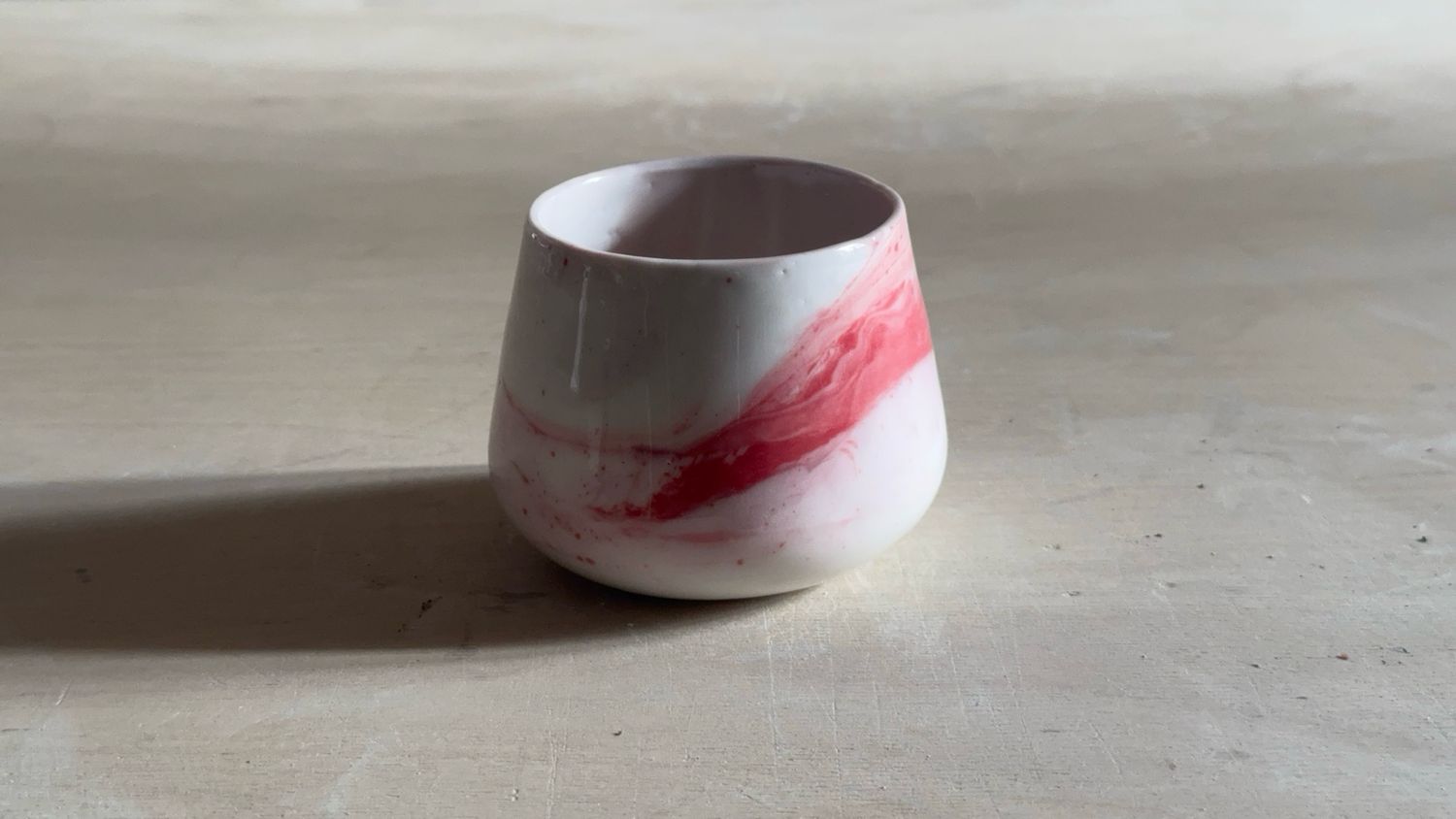Porcelain Nerikomi Cup Medium — Blue &amp; White