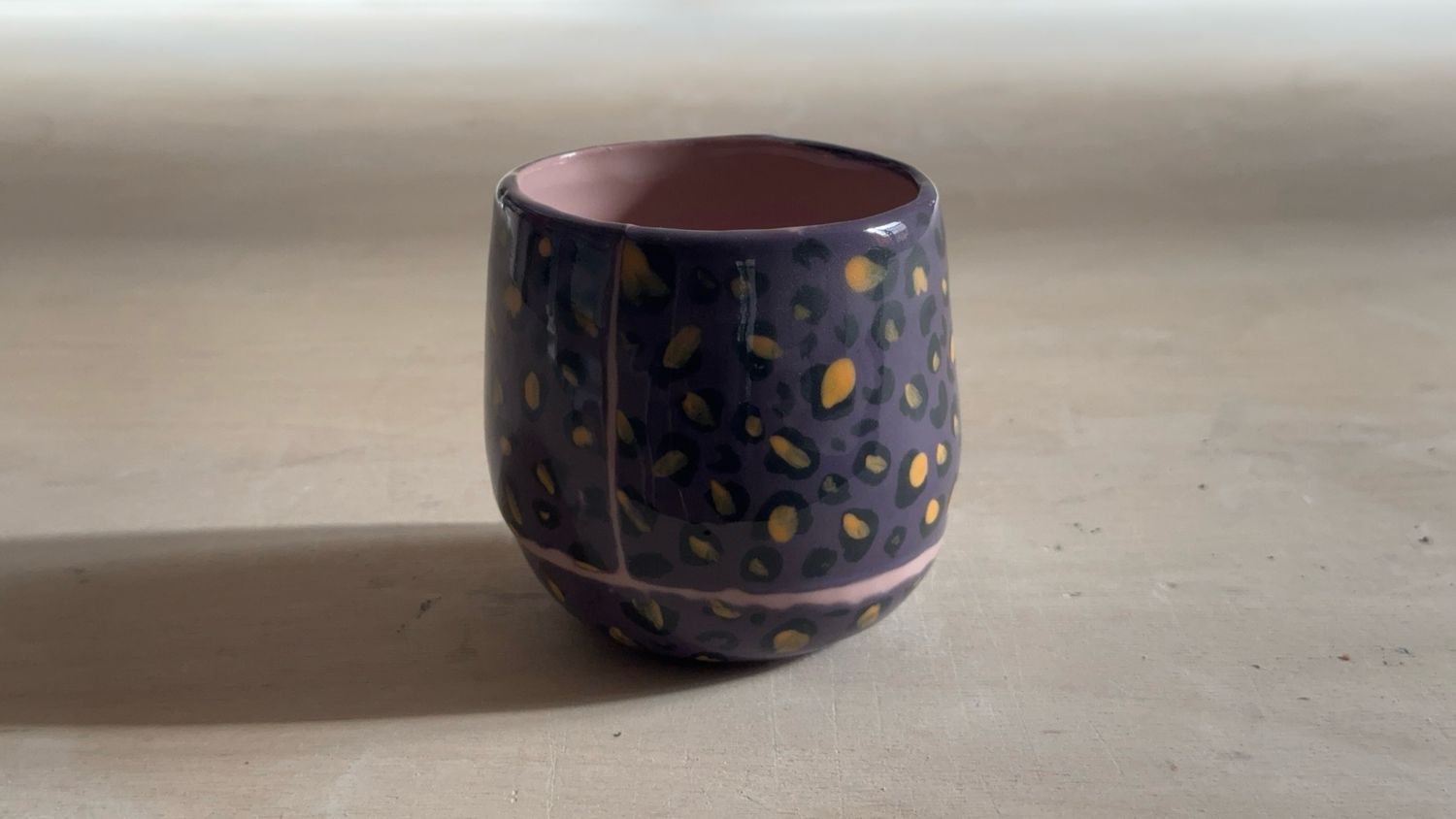 Porcelain Cup — Purple Leopard