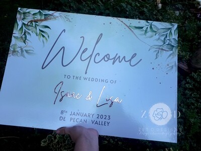 welcome board
wedding
custom
