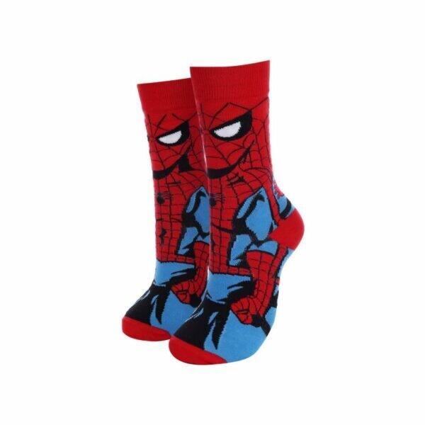 "Spider-Man themed socks set featuring vibrant red and blue designs."
